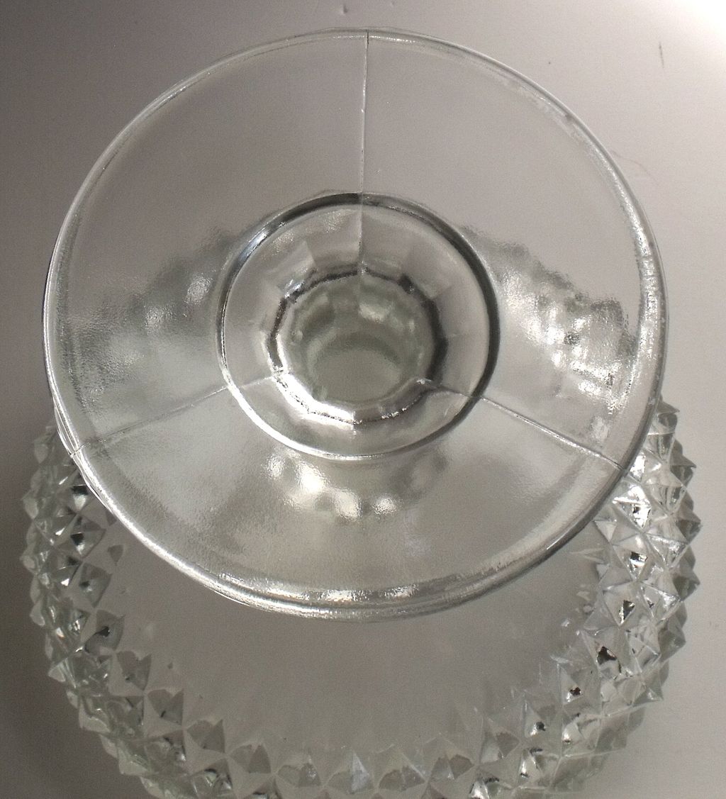 Vintage Indiana Glass Clear Diamond Point Compote Vintage Indiana Glass Clear Diamond Point Compote