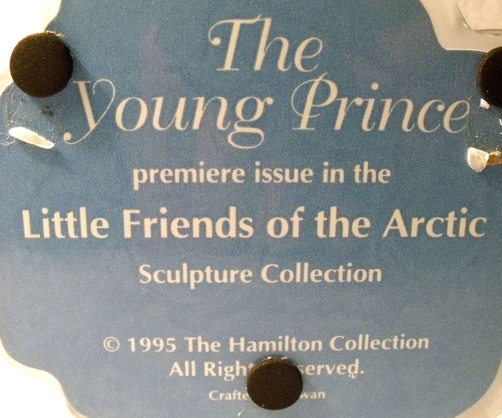 The Young Prince Premiere Issue in the Little Friends of the Arctic Sculpture Collection c1995 The Hamilton Collection Made in Taiwan The Young Prince Premiere Issue in the Little Friends of the Arctic Sculpture Collection c1995 The Hamilton Collection Made in Taiwan