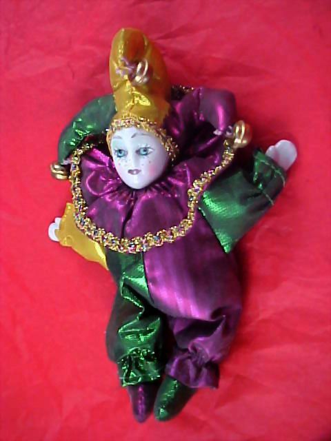 1967 NEW ORLEANS MARDI GRAS Colored Satin Costume - Bells Porcelain Doll Fridge Magnet 1967 NEW ORLEANS MARDI GRAS Colored Satin Costume - Bells Porcelain Doll Fridge Magnet