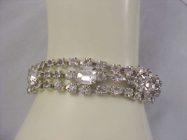 Sale - Adolph KATZ ~ CORO PEGASUS ca 1940 ~Glitzy Rhinestone Three Row Bracelet Sale - Adolph KATZ ~ CORO PEGASUS ca 1940 ~Glitzy Rhinestone Three Row Bracelet