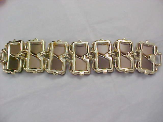 Extra Wide Fabulous 50's TAUPE & MAUVE THERMOSET 7 Link Chunky Bracelet Extra Wide Fabulous 50's TAUPE & MAUVE THERMOSET 7 Link Chunky Bracelet