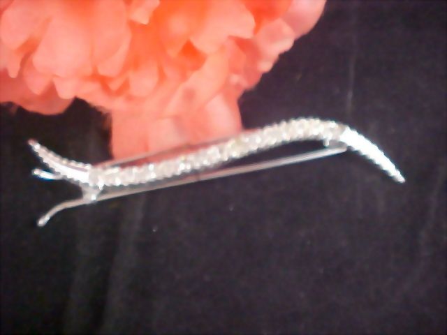 Art Deco - Diamante Silver Rhodium Plated Barrette Art Deco - Diamante Silver Rhodium Plated Barrette