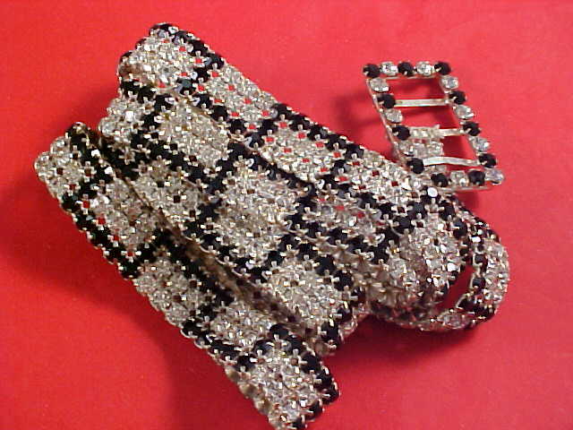 SHOWSTOPPER ~ Black Rhinestone & Diamante Chatons Ladies Jeweled Belt~Book Piece SHOWSTOPPER ~ Black Rhinestone & Diamante Chatons Ladies Jeweled Belt~Book Piece
