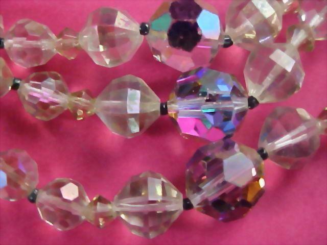 Genuine Rainbow Lead Crystal Three Strand Necklace Genuine Rainbow Lead Crystal Three Strand Necklace
