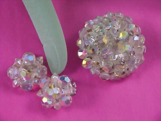Hand Wired Heavy Crystal & Diamante Demi Parure Hand Wired Heavy Crystal & Diamante Demi Parure