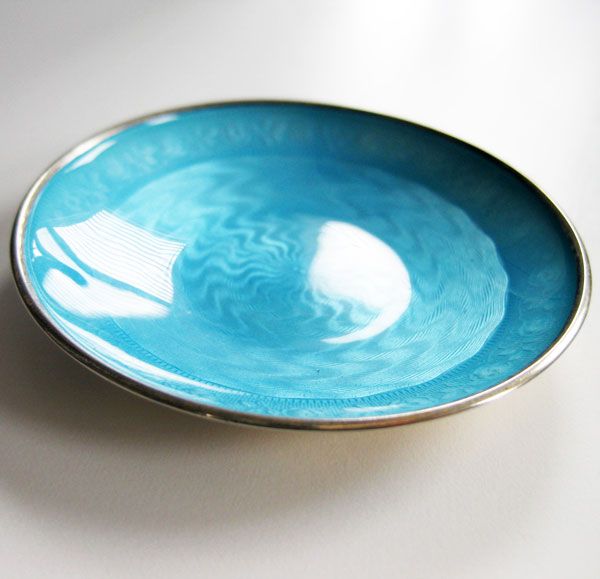Antique David-Andersen Sterling Enamel Norway Guilloche Pin Tray Guilloche Salt Dish Antique David-Andersen Sterling Enamel Norway Guilloche Pin Tray Guilloche Salt Dish
