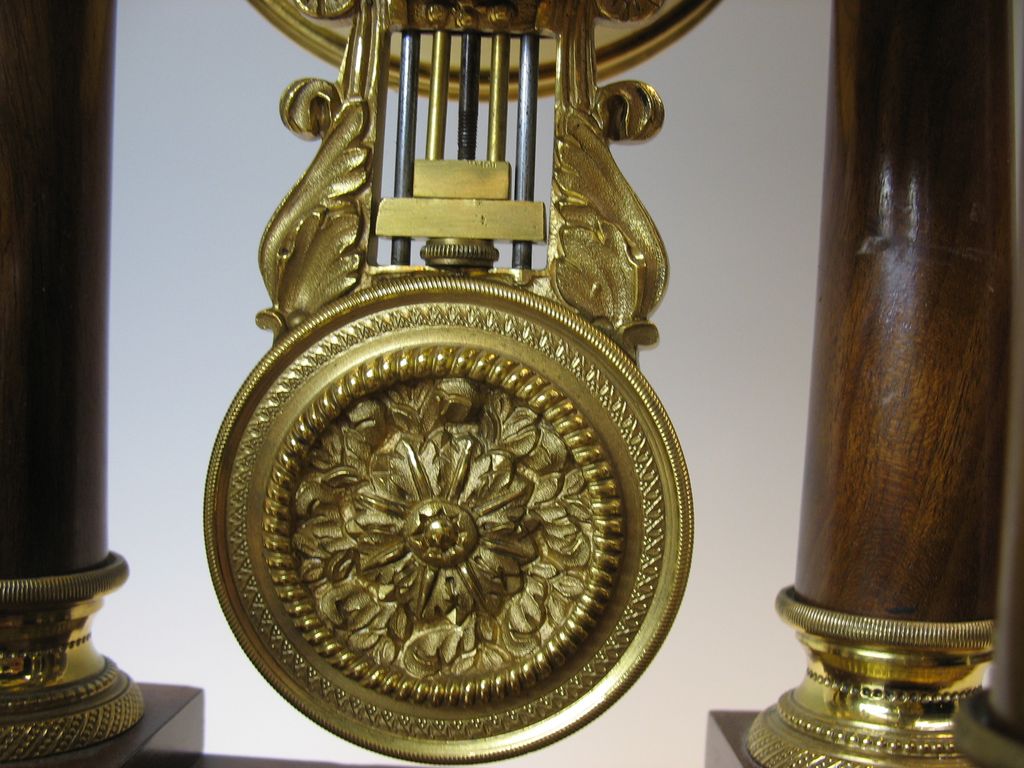 Superb vintage French gilt bronze mantle clock set Superb vintage French gilt bronze mantle clock set