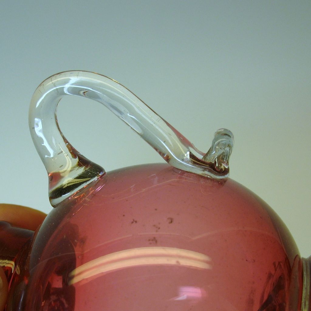 Rare cranberry glass tea pot formed baby feeder bottle Rare cranberry glass tea pot formed baby feeder bottle