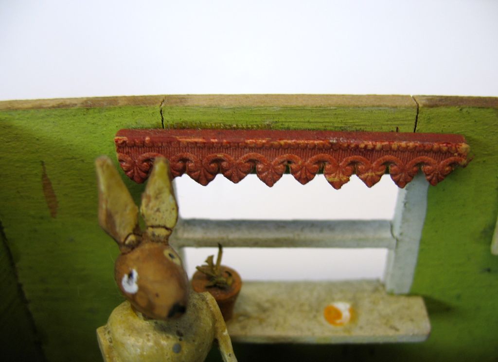 Adorable antique "dolls toy" of a rabbit diorama shadow box Adorable antique "dolls toy" of a rabbit diorama shadow box