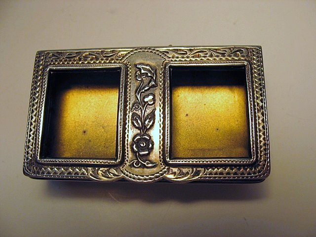 Vintage sterling silver fancy stamp holder English Vintage sterling silver fancy stamp holder English