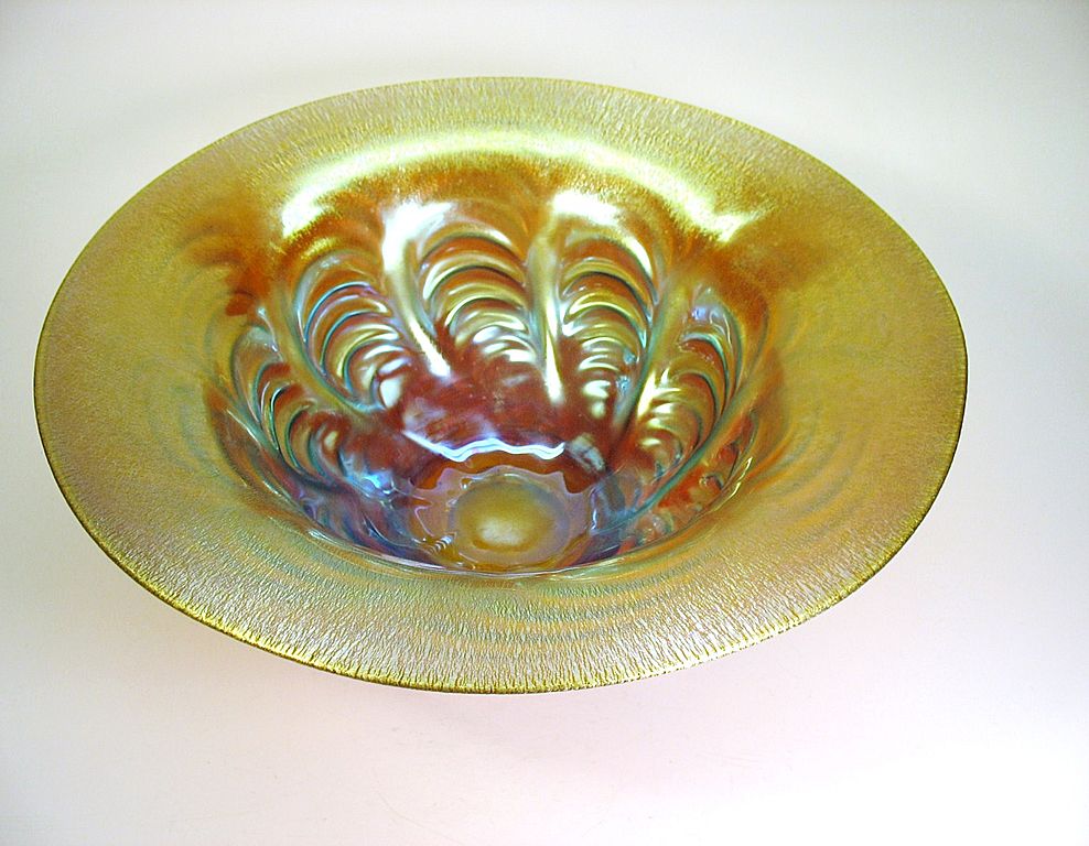 Fantastic Art Deco WMF iridescent art glass large center bowl Fantastic Art Deco WMF iridescent art glass large center bowl