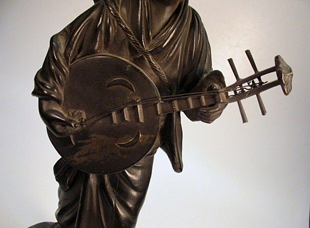 Large signed antique Japanese bronze Woman finely detailed Large signed antique Japanese bronze Woman finely detailed