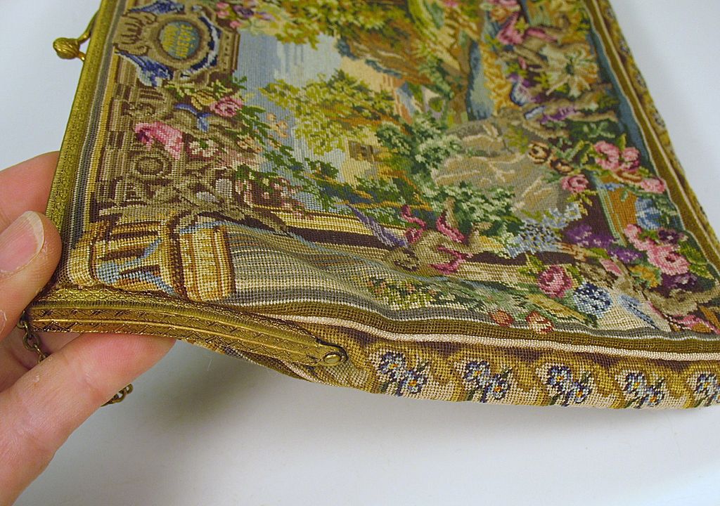 Super fine vintage petite point scenic tapestry purse Super fine vintage petite point scenic tapestry purse