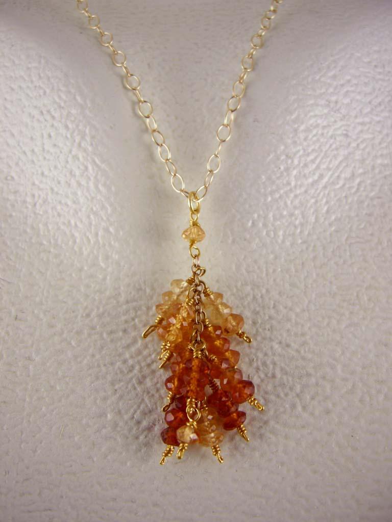 14K & 22K Solid Gold~ Hessonite Garnet "Cluster" Necklace 14K & 22K Solid Gold~ Hessonite Garnet "Cluster" Necklace