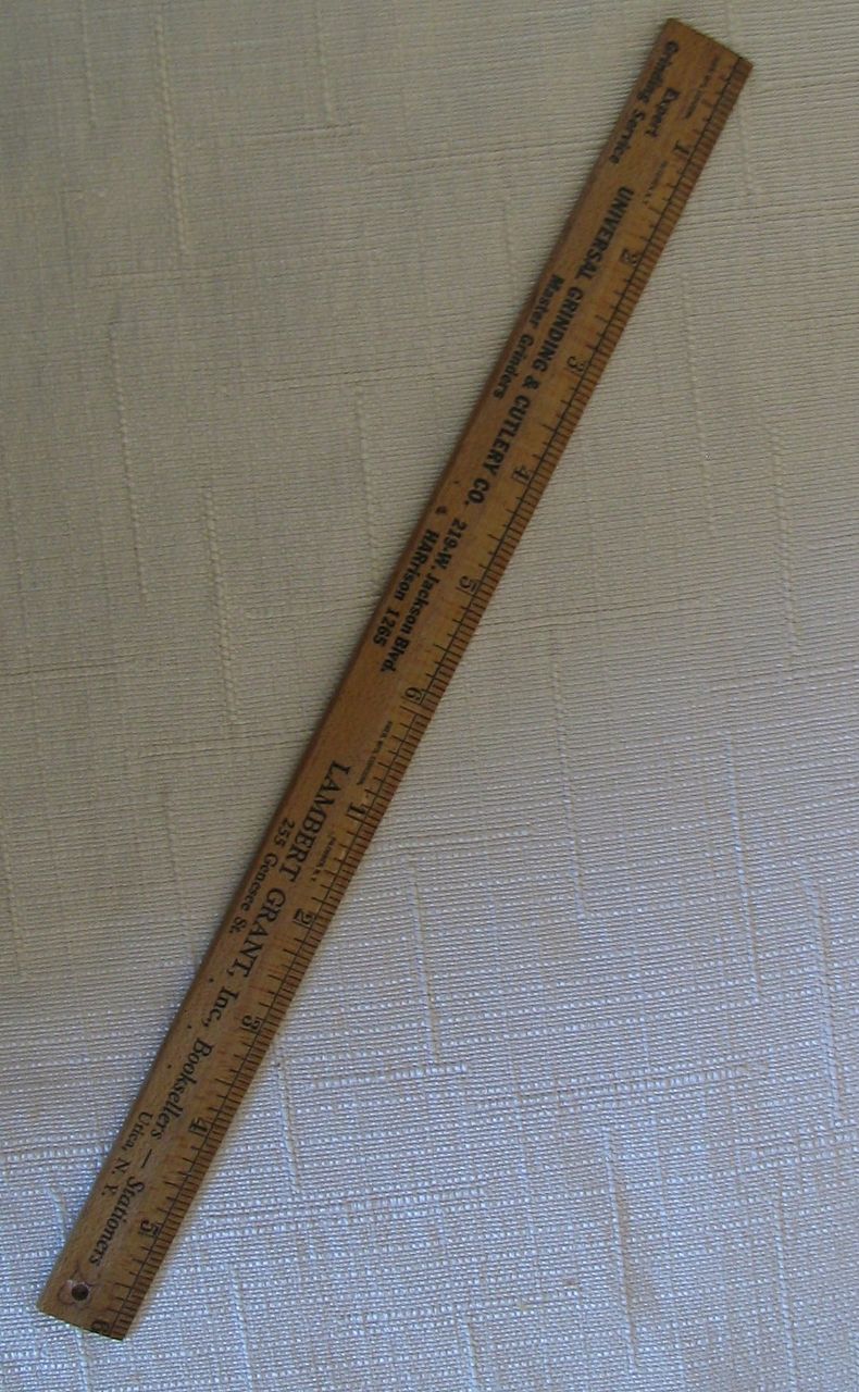 Wooden Ruler Universal Grinding Cutlery & Lambert Grant Books Wooden Ruler Universal Grinding Cutlery & Lambert Grant Books