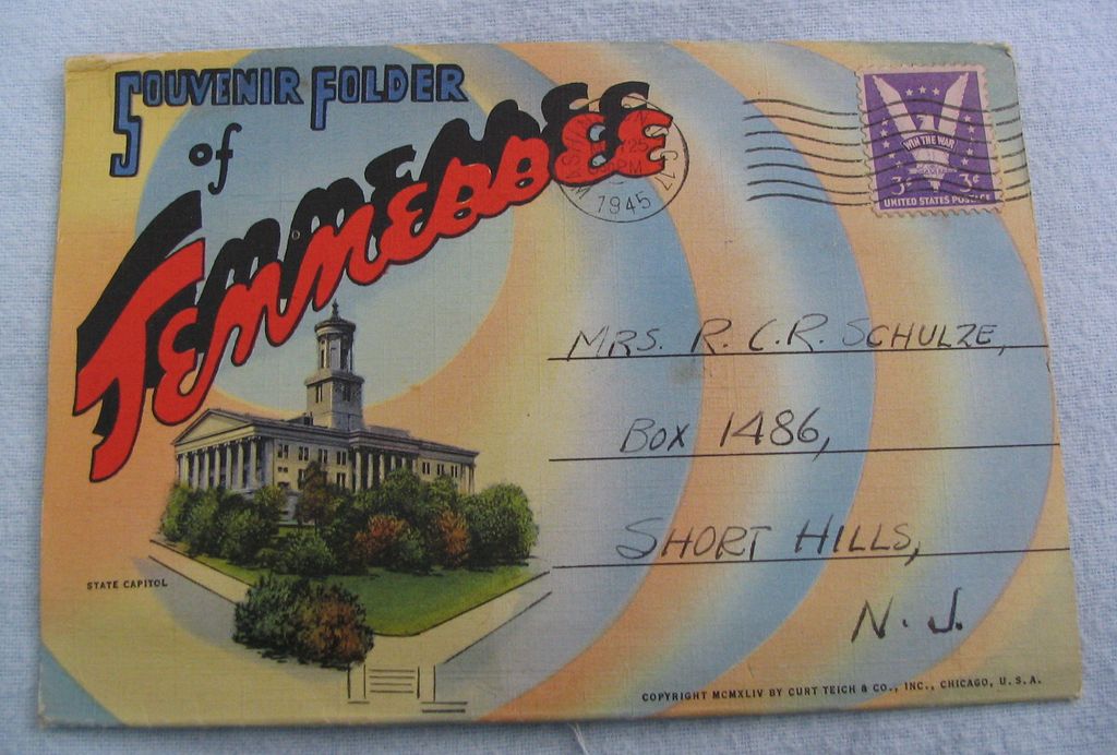 Souvenir Folder linen of Tennessee Souvenir Folder linen of Tennessee