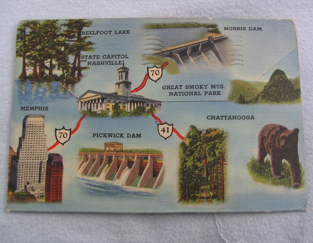 Souvenir Folder linen of Tennessee Souvenir Folder linen of Tennessee