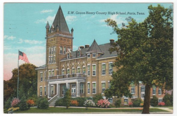 E. W. Grove Henry County High School Paris TN Tennessee Postcard E. W. Grove Henry County High School Paris TN Tennessee Postcard