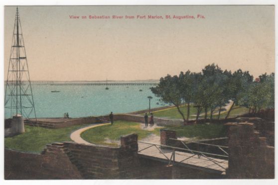 View Sebastian River from Fort Marion St Augustine FL Florida Vintage Postcard View Sebastian River from Fort Marion St Augustine FL Florida Vintage Postcard