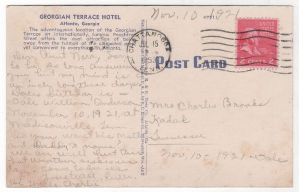 Georgian Terrace Hotel Atlanta GA Georgia Vintage Postcard Georgian Terrace Hotel Atlanta GA Georgia Vintage Postcard