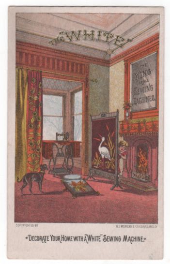 White Sewing Machine B L Spence Southbridge MA Victorian Trade Card White Sewing Machine B L Spence Southbridge MA Victorian Trade Card