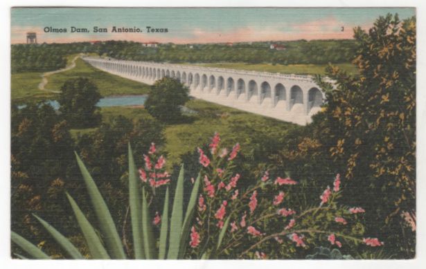 Olmos Dam San Antonio TX Texas Vintage Postcard Olmos Dam San Antonio TX Texas Vintage Postcard