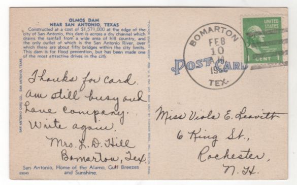 Olmos Dam San Antonio TX Texas Vintage Postcard Olmos Dam San Antonio TX Texas Vintage Postcard