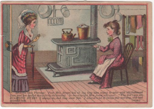 The Diamond Dyes for Sale by Boynton Bros Cornish Flat NH Victorian Trade Card The Diamond Dyes for Sale by Boynton Bros Cornish Flat NH Victorian Trade Card