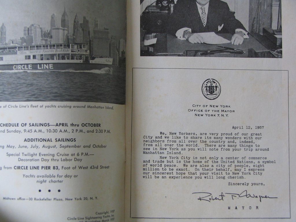 Around Manhattan Island - 1957 Circle Line Cruise Guide Around Manhattan Island - 1957 Circle Line Cruise Guide