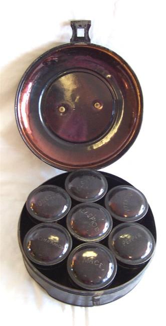Toleware Spice Box with Individual Tins Toleware Spice Box with Individual Tins