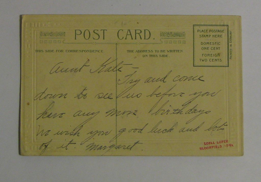 John Winsch Birthday Greetings Postcard that Opens John Winsch Birthday Greetings Postcard that Opens