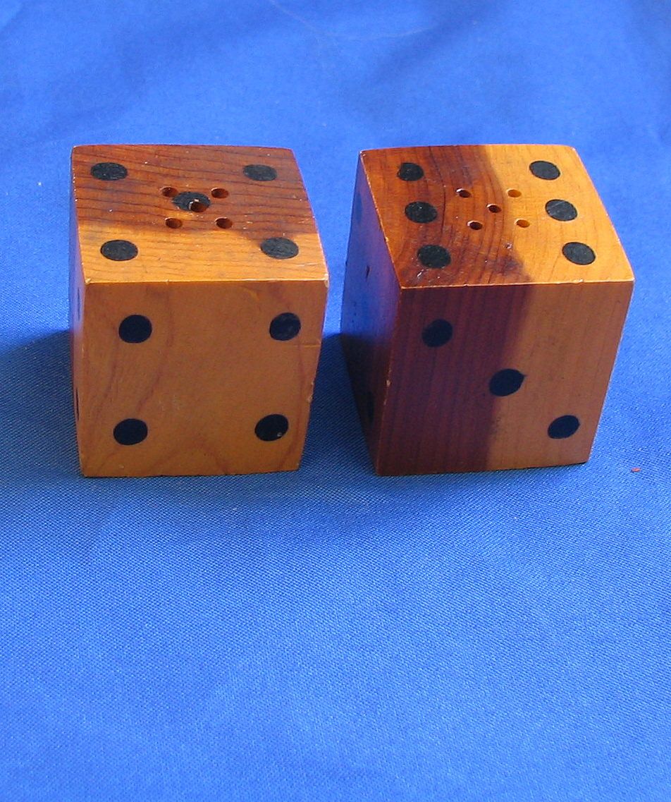 Wooden Dice Salt and Pepper Shakers Natural Tunnel VA Wooden Dice Salt and Pepper Shakers Natural Tunnel VA