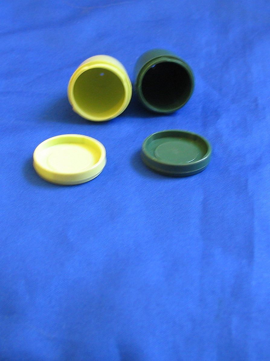 1950s Plastic Light Dark Green Salt and Pepper Shakers 1950s Plastic Light Dark Green Salt and Pepper Shakers