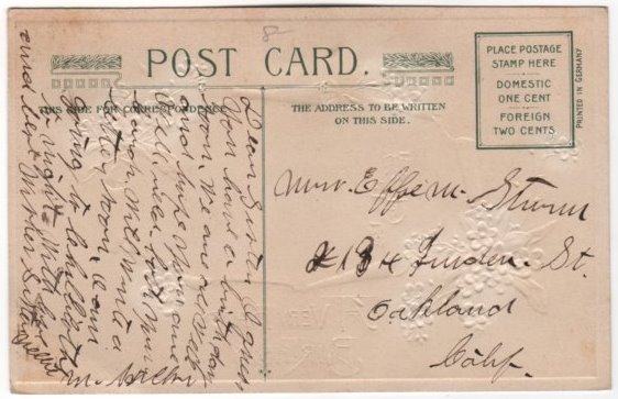 John Winsch A Happy Birthday Postcard Purple Ribbon John Winsch A Happy Birthday Postcard Purple Ribbon
