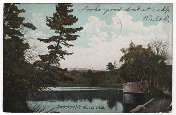 MIrror Lake Herkimer New York NY Postcard MIrror Lake Herkimer New York NY Postcard
