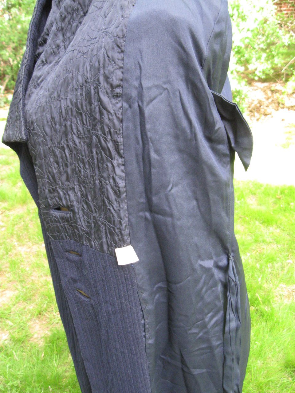 Antique c1930 Fancy Navy Deco Flapper Coat, Ruffled Collar Antique c1930 Fancy Navy Deco Flapper Coat, Ruffled Collar