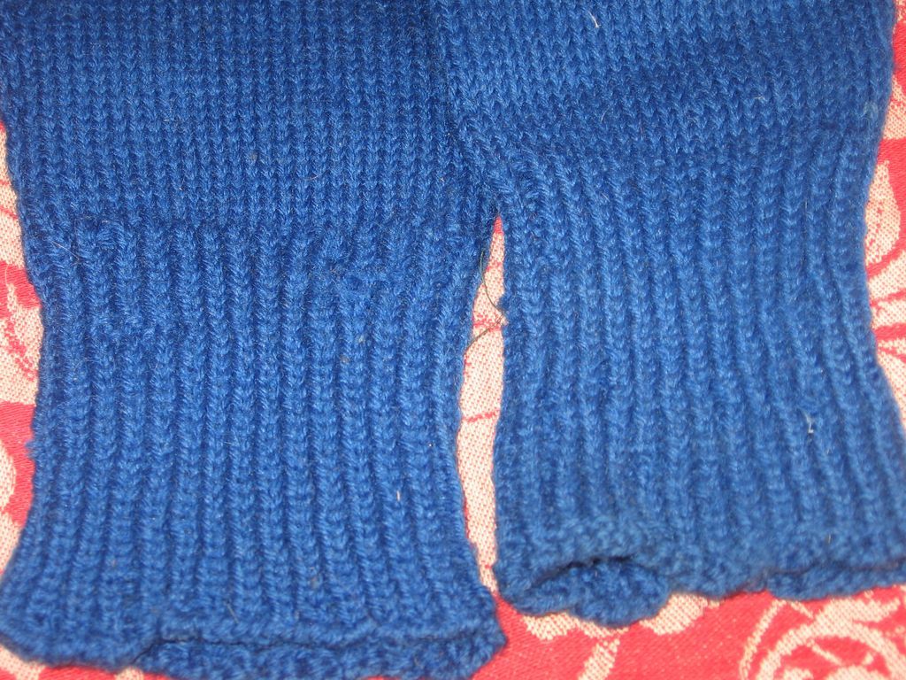 Early Knitted Blue Wool Mittens~NY Early Knitted Blue Wool Mittens~NY