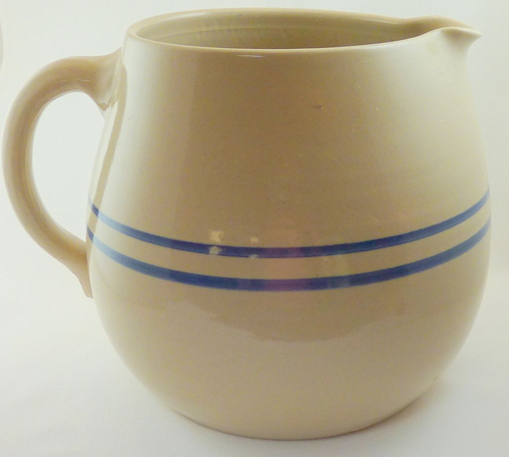 Large Oval Round Pottery "Mara's Kitchen" Pitcher Large Oval Round Pottery "Mara's Kitchen" Pitcher