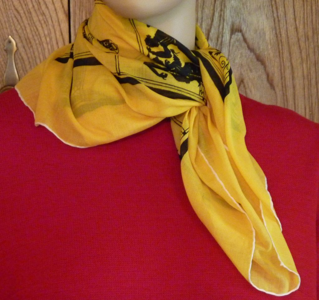 Spain Towns Bright Yellow and Black M. Dali Scarf Spain Towns Bright Yellow and Black M. Dali Scarf