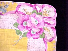 Bright Yellow & Purple Floral Handkerchief Bright Yellow & Purple Floral Handkerchief