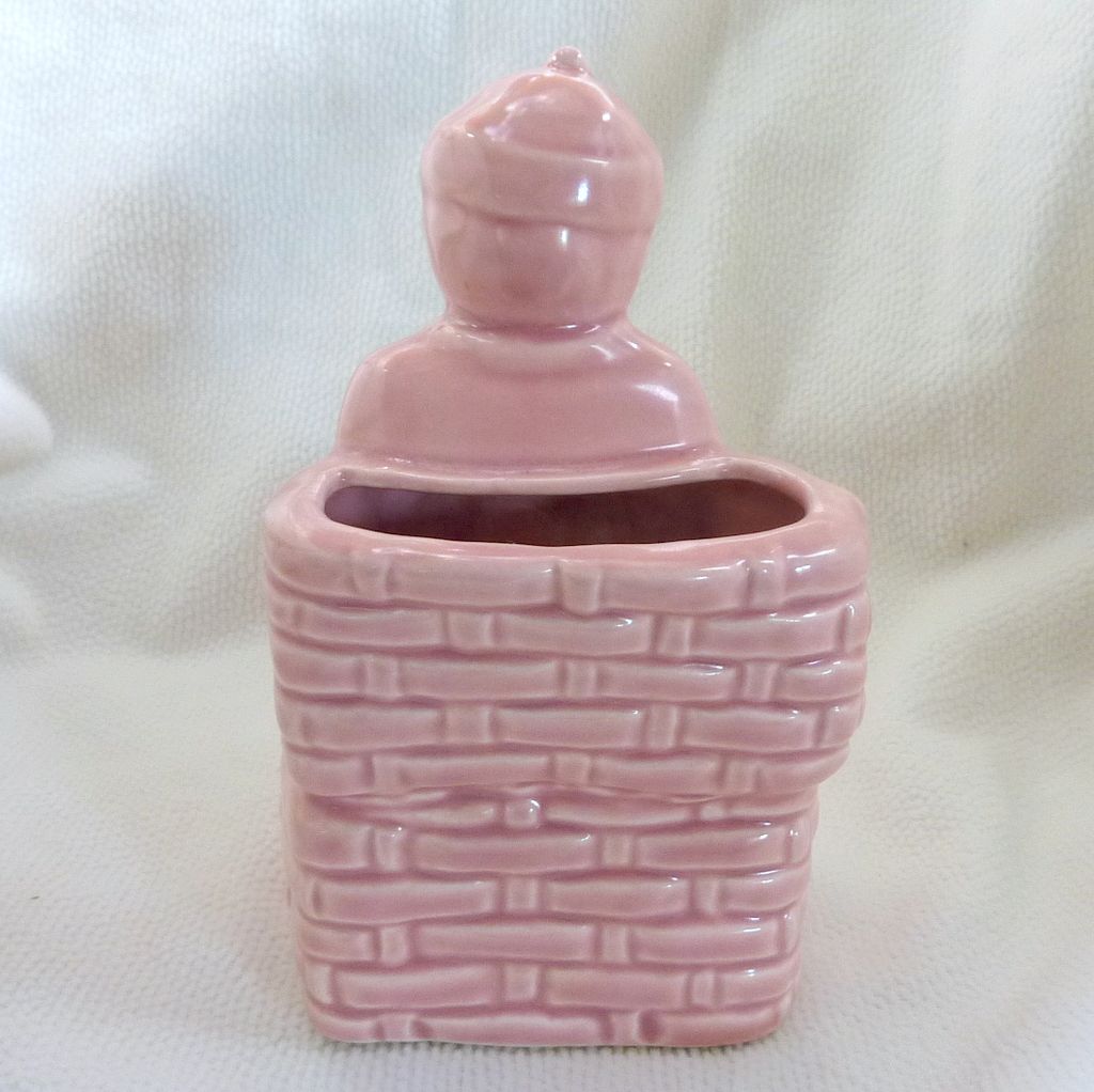 Pink Asian China Boy Ceramic Planter Pink Asian China Boy Ceramic Planter