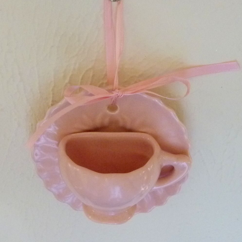 Pink Wall Pocket Coffee Cup & Saucer Pink Wall Pocket Coffee Cup & Saucer
