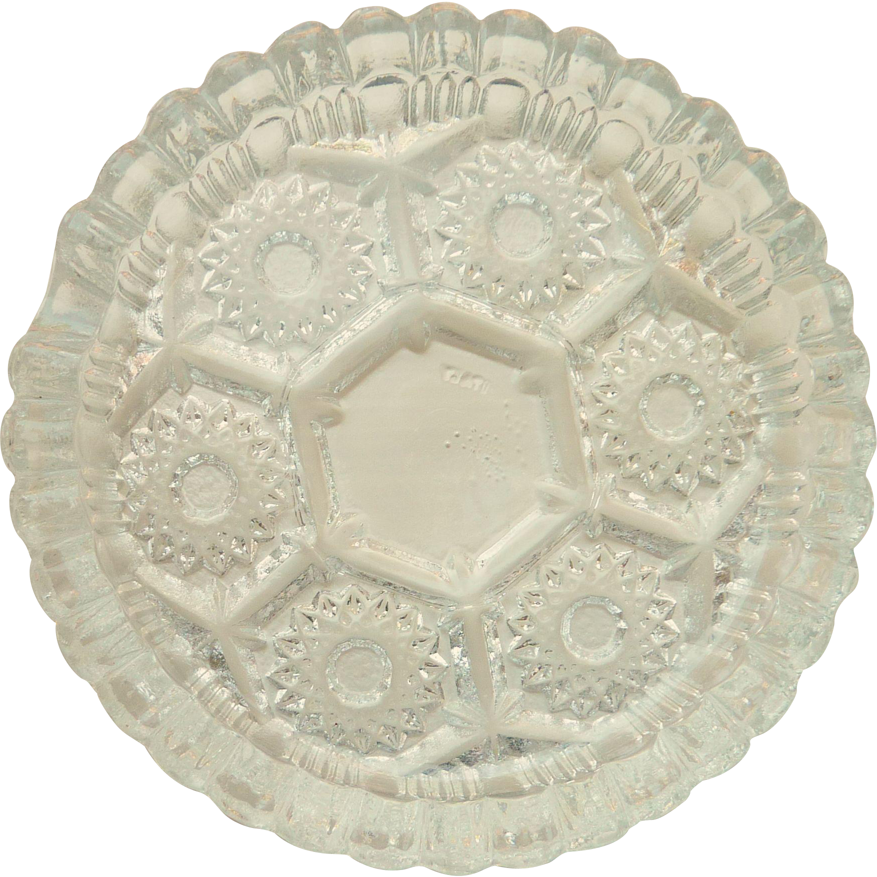 Lovely Pressed Clear Glass Ashtray from Italy Lovely Pressed Clear Glass Ashtray from Italy