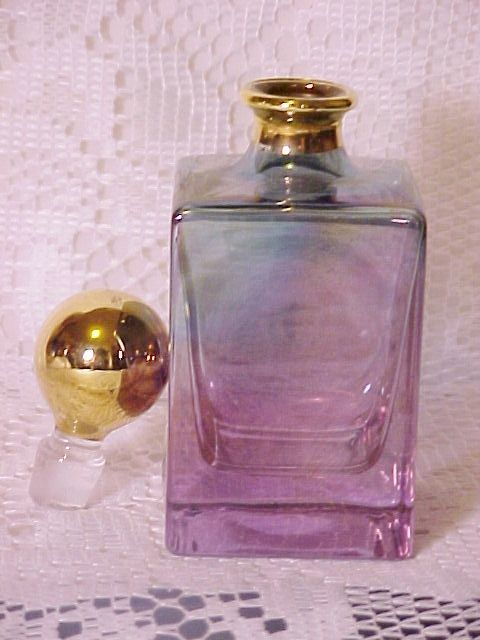 Perfume Bottle Blue Amberina Carnival Glass Vintage Vanity Perfume Bottle Blue Amberina Carnival Glass Vintage Vanity