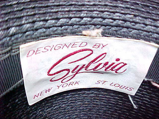 Vintage Ladies Hat by Sylvia Broad Brim Navy Blue 1980s Designer Vintage Ladies Hat by Sylvia Broad Brim Navy Blue 1980s Designer