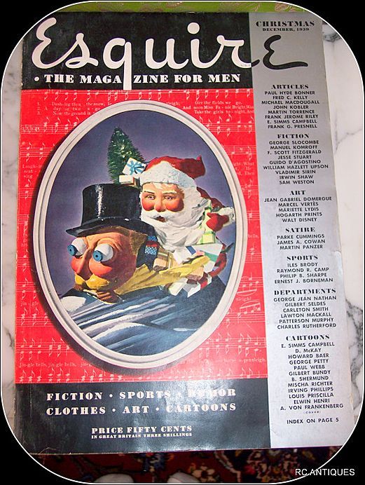 Original 1939 vintage Esquire Christmas magazine with pin up and art Original 1939 vintage Esquire Christmas magazine with pin up and art