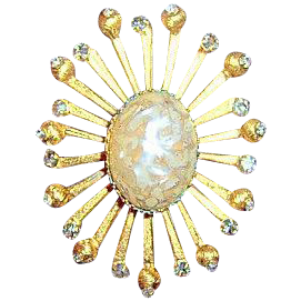 Huge starburst De Nicola brooch designer signed vintage jewelry Huge starburst De Nicola brooch designer signed vintage jewelry