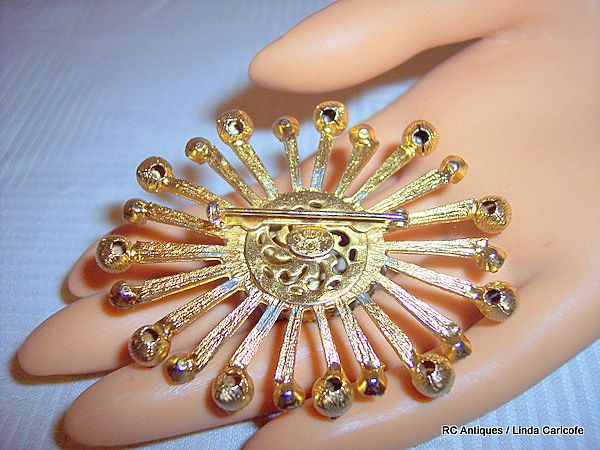 Huge starburst De Nicola brooch designer signed vintage jewelry Huge starburst De Nicola brooch designer signed vintage jewelry