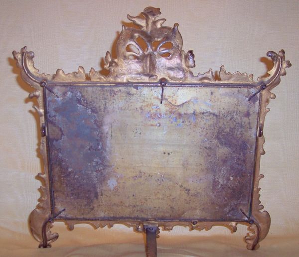 Antique Victorian luxury easel back ornate beveled table mirror Antique Victorian luxury easel back ornate beveled table mirror
