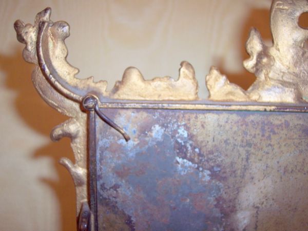 Antique Victorian luxury easel back ornate beveled table mirror Antique Victorian luxury easel back ornate beveled table mirror